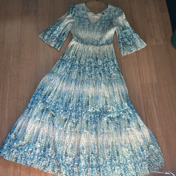 COPY - Christy Dawn Basil Dress in Morning Gladiola ruched tiered maxi floral - Picture 5 of 11